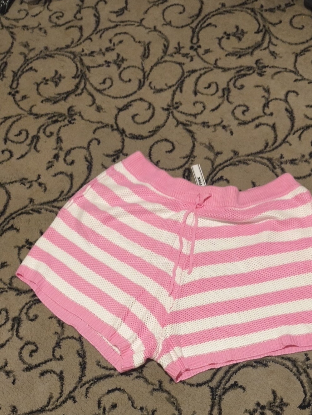 Victoria Secret Cambridge Striped Pink and White Women’s Knit Shorts